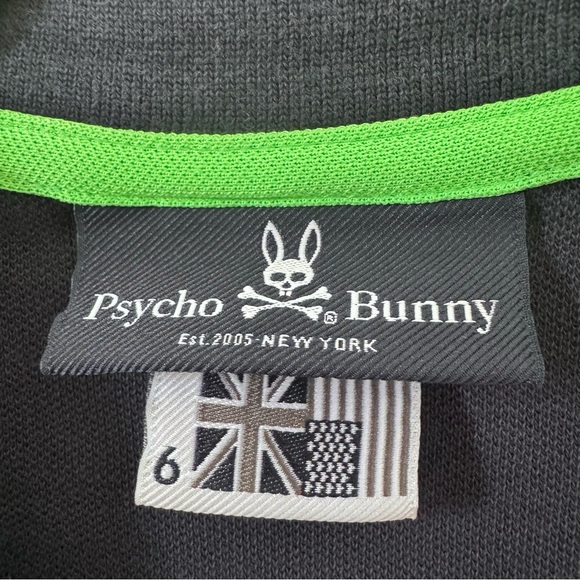 Psycho Bunny Pima Cotton Short Sleeve Collared Polo Shirt Navy Size Large (6) - Picture 7 of 8
